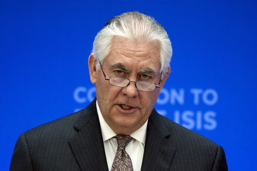 FILE - In this March 22, 2017, file photo, Secretary of State Rex Tillerson speaks at the Meeting of the Ministers of the Global Coalition on the Defeat of ISIS in Washington. Lambasted for his low-ke ...