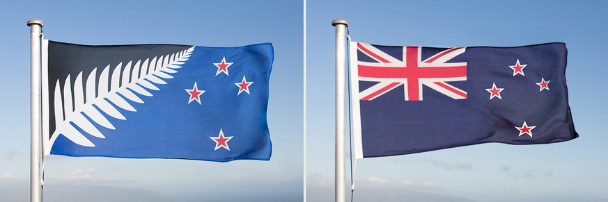 Die neue Flagge (links) wurde abgelehnt.