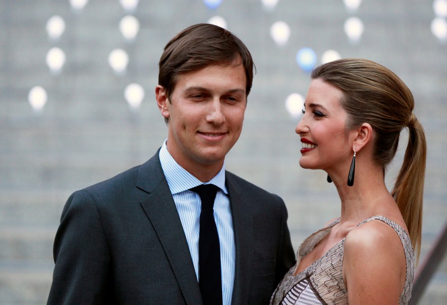 FILE PICTURE: Donald Trump&#039;s daughter Ivanka Trump arrives with husband Jared Kushner at the Vanity Fair party to begin the 2012 Tribeca Film Festival in New York, April 17, 2012. REUTERS/Lucas J ...