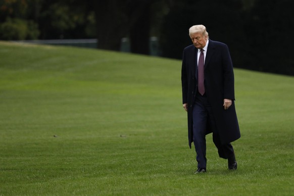 October 1, 2020, Washington, District of Columbia, USA: United States President Donald J. Trump walks on the South Lawn of the White House upon his return to Washington, DC from Bedminster, New Jersey ...