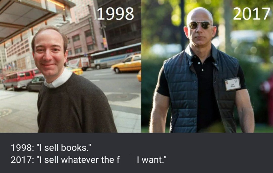 Jeff Bezos 1998: «Ich verkaufe Bücher» – Jeff Bezos 2018: «Ich verkaufe was auch immer ich will».