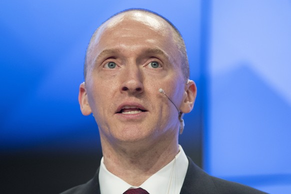Carter Page, a former foreign policy adviser of U.S. President-elect Donald Trump, speaks at a news conference at RIA Novosti news agency in Moscow, Russia, Monday, Dec. 12, 2016. Page said he was in  ...