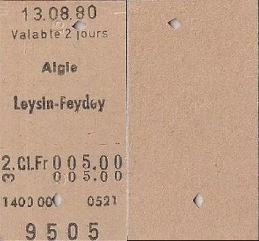Ein Eisenbahn-Ticket aus dem Jahre 1980. Als Filter noch nicht zu gebrauchen.