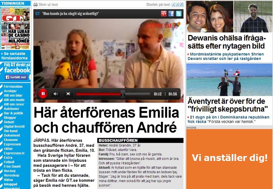 Der Chauffeur und das Mädchen: Schwedischer Medienhype um einen hilfsbereiten Busfahrer.