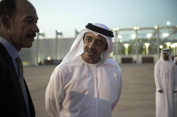 Der Aussenminister der Vereinigten Arabischen Emirate Abdullah bin Zayed Al Nahyan: Die Emirate verhafteten 2013 den ägyptischesn Journalisten Anas Fouda wegen seiner ehemaligen Mitgliedscha ...