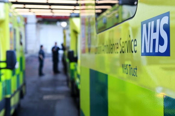 epaselect epa05959873 Ambulances stand outside an NHS hospital in London, Britain, 12 May 2017. According to a statement by Britain&#039;s National Health Service (NHS), several hospitals across Engla ...