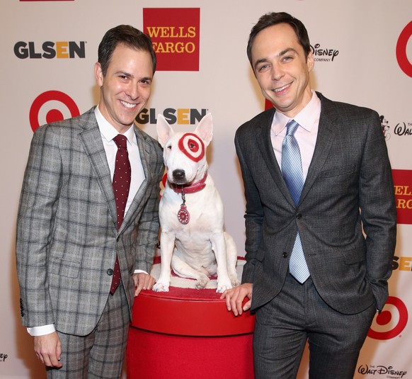 BEVERLY HILLS, CA - OCTOBER 17: Actor Jim Parsons (R) and Todd Spiewak attend the 10th annual GLSEN Respect Awards at the Regent Beverly Wilshire Hotel on October 17, 2014 in Beverly Hills, California ...