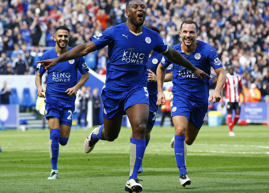 Leicester-Captain Wes Morgan bejubelt den 1:0-Siegestreffer gegen Southampton.
