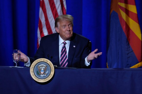 September 15, 2020, Phoenix, Arizona, U.S: President Donald Trump holds a roundtable discussion with Latinos For Trump at the Arizona Grand Resort in Phoenix. The gathering was more of a campaign rall ...