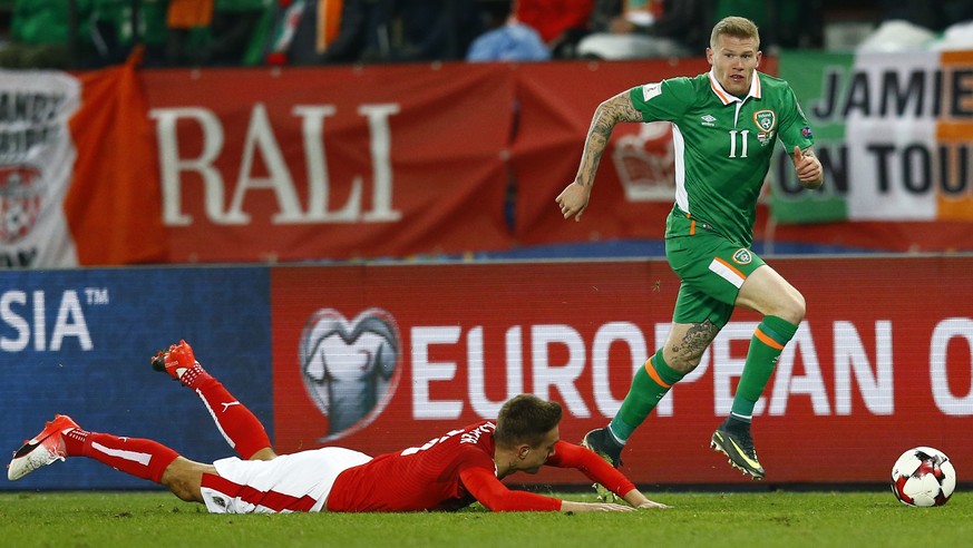 Football Soccer - Austria v Republic of Ireland - 2018 World Cup Qualifying European Zone - Group D - Ernst-Happel Stadium, Vienna, Austria - 12/11/16 Republic of Ireland&#039;s James McClean in actio ...
