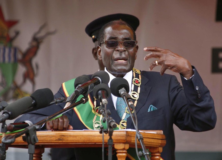 Mugabe bei seiner Hassrede.