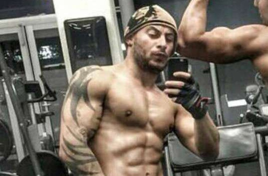 Hassan Kiko im Fitness-Studio.