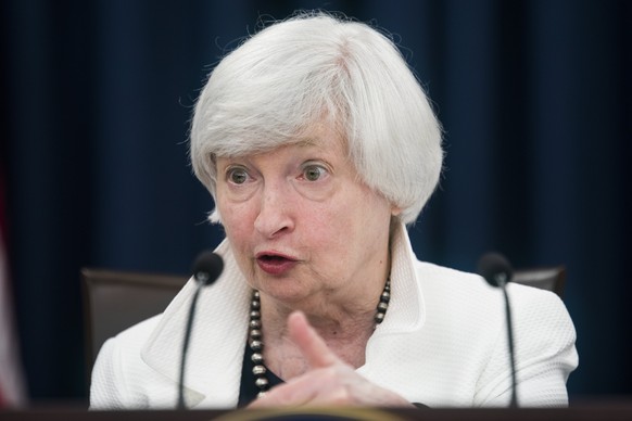 epa06216304 US Federal Reserve Chair Janet Yellen speaks at a press conference after announcing that the Federal Reserve will leave rates unchanged in Washington, DC, USA, 20 September 2017. the Fed a ...