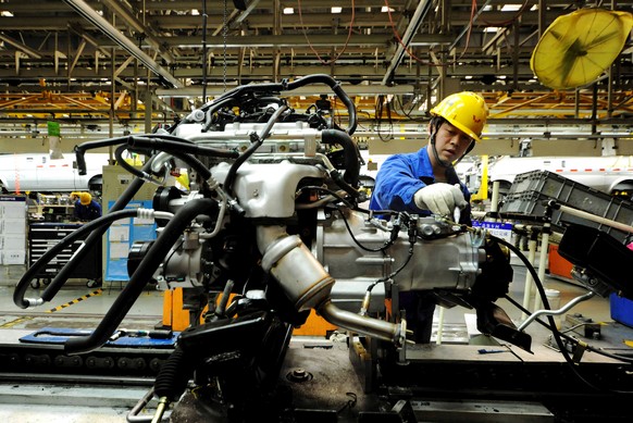 Arbeiter in einer chinesischen Auto-Fabrik.&nbsp;