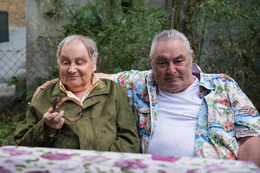 Zwei Grosse, die nicht mehr sind: Jörg Schneider (l.) und Mathias Gnädinger in «Usfahrt Oerlike».