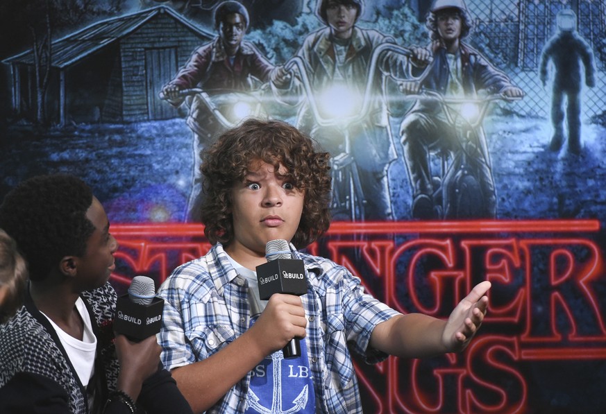 FILE - In this Aug. 31, 2016, file photo, actor Gaten Matarazzo participates in the BUILD Speaker Series to discuss the Netflix series, &quot;Stranger Things&quot;, at AOL Studios in New York. Netflix ...