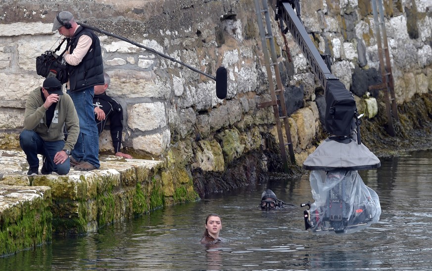 Dreharbeiten in Nordirland, mit Maisie Williams&nbsp;als Arya Stark.