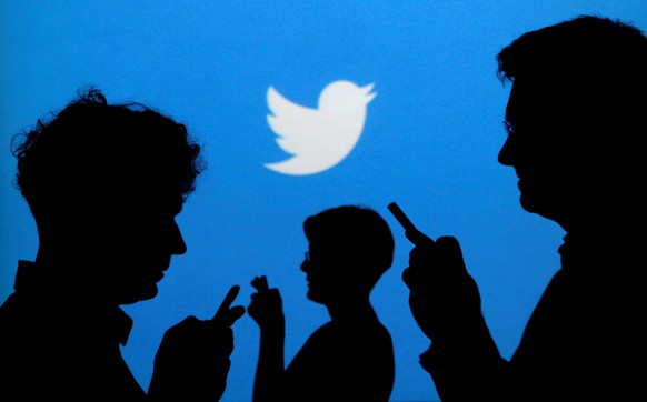 People holding mobile phones are silhouetted against a backdrop projected with the Twitter logo in this illustration picture taken in Warsaw September 27, 2013. REUTERS/Kacper Pempel/Illustration/File ...
