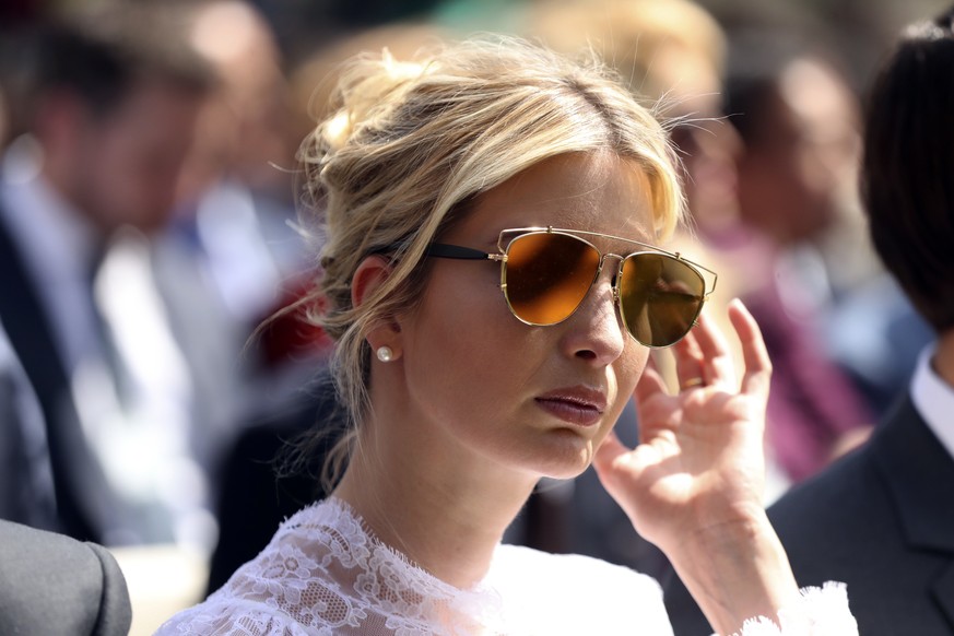 FILE - In this April 5, 2017, file photo, Ivanka Trump waits for a news conference with President Donald Trump and Jordan&#039;s King Abdullah II to begin in the Rose Garden at the White House in Wash ...