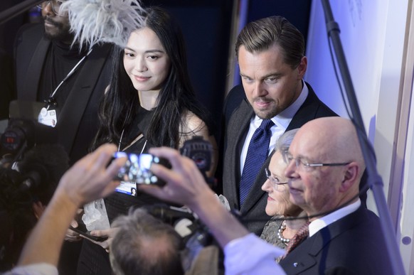 Prominenz in Davos: Der Schauspieler Leonardo di Caprio am WEF.