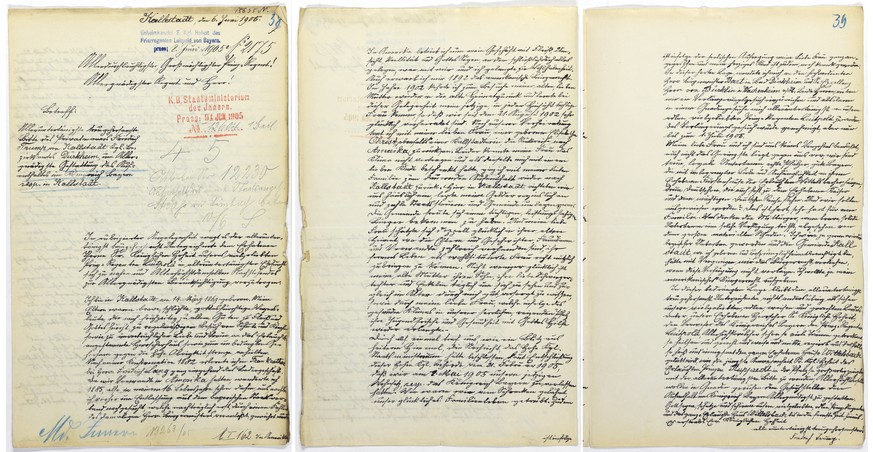 The reproductions provided by Landesarchiv Speyer show a letter by the grandfather of U.S. President-elect Donald Trump. The handwritten letter has been found in a German archive in which Donald Trump ...