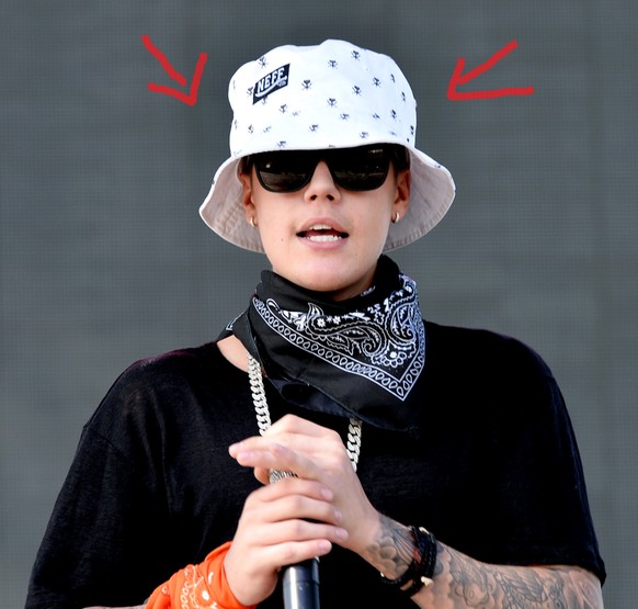 Justin Bieber während seines Auftritts mit Chance The Rapper am Coachella Festival.&nbsp;