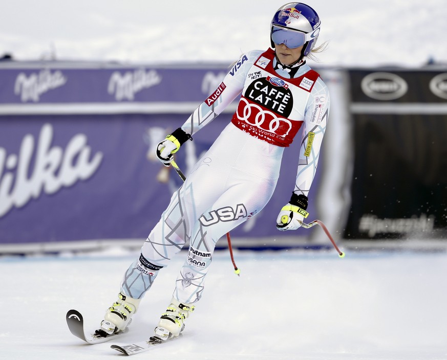 Lindsey Vonn ist nach ihrem Ausscheiden in der gestrigen Abfahrt konsterniert.