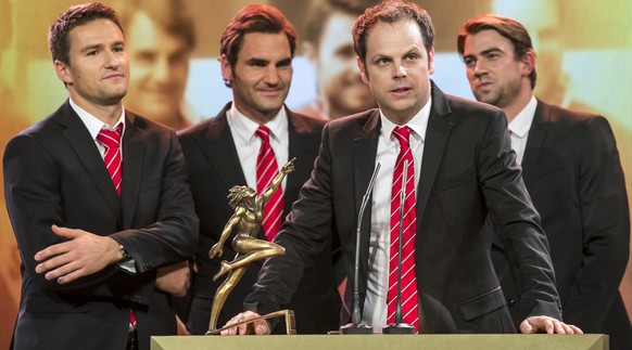 Davis-Cup-Captain Lüthi bedankt sich an den Sports Awards für die Auszeichnung zum «Team des Jahres».