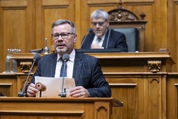 Nachrichten Linkding Thomas Rechsteiner, Mitte-AI, spricht zur Grossen Kammer an der Fruehjahrssession der Eidgenoessischen Raete, am Donnerstag, 7. Maerz 2024 im Nationalrat in Bern. (KEYSTONE/Alessandro della Valle)