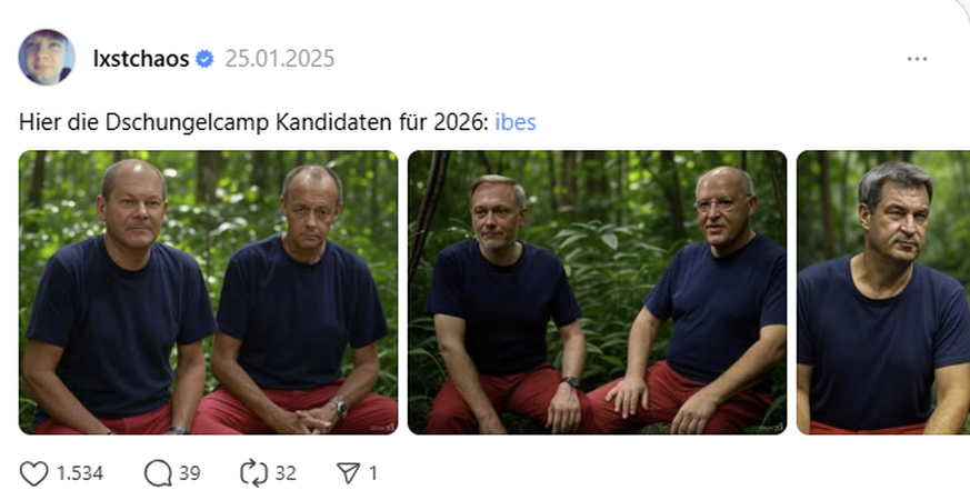 Nachrichten Linkding Dschungelcamp Memes und Posts 2025