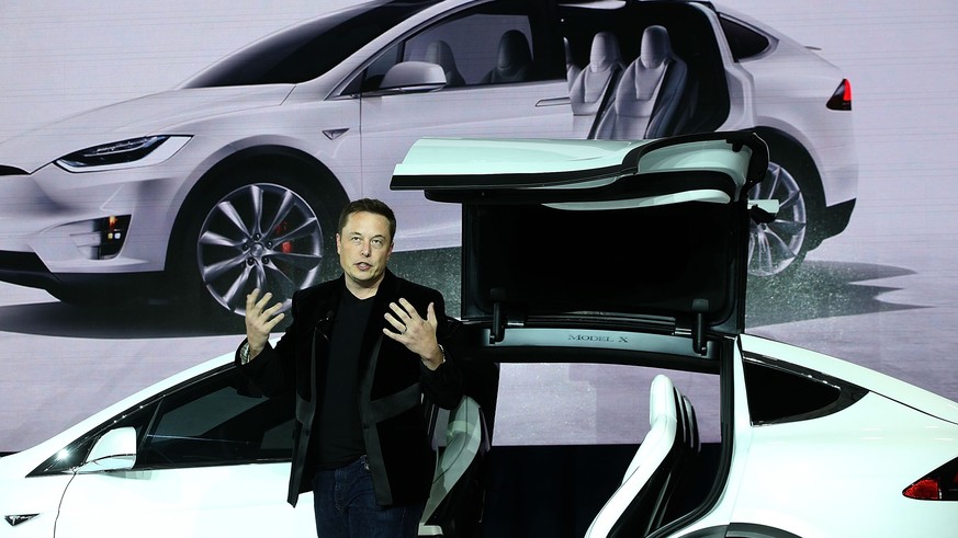 FREMONT, CA - SEPTEMBER 29: Tesla CEO Elon Musk speaks during an event to launch the new Tesla Model X Crossover SUV on September 29, 2015 in Fremont, California. After several production delays, Elon ...