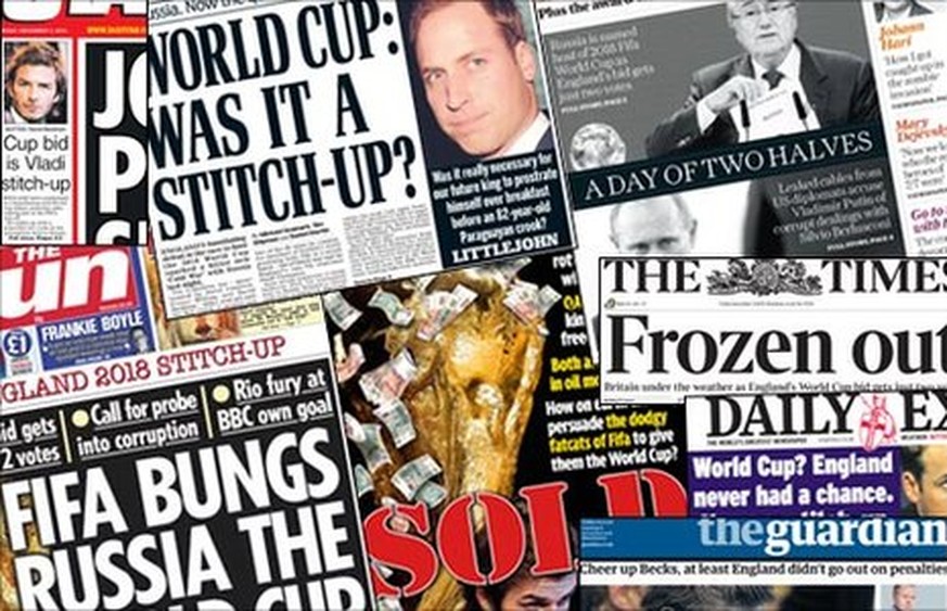 Die englischen Medien schiessen aus allen Lagen auf den FIFA-Entscheid.