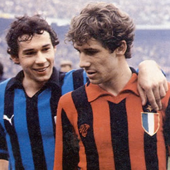 Beppe und Franco Baresi im Mailänder Derby.