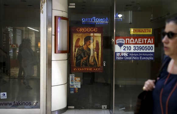 Zurück in der Rezession: Leer stehendes Ladenlokal in Athen.