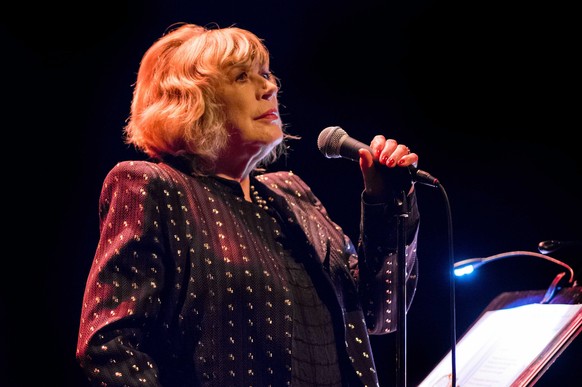 epa04501556 British singer Marianne Faithfull performs on stage of the Carre theater in Amsterdam, The Netherlands, 23 November 2014. The concert is part of her 50th anniversary world tour. EPA/FERDY  ...