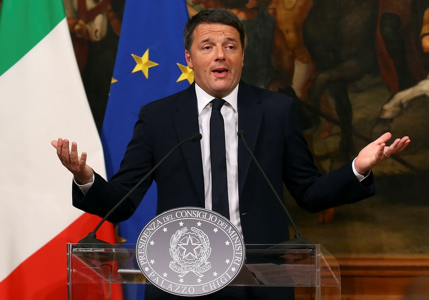 Italian Prime Minister Matteo Renzi speaks during a media conference after a referendum on constitutional reform at Chigi palace in Rome, Italy, December 5, 2016. REUTERS/Alessandro Bianchi TPX IMAGES ...