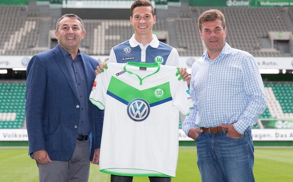 Halten grosse Stücke auf Draxler: Wolfsburg-Manager Klaus Allofs und Trainer Dieter Hecking.