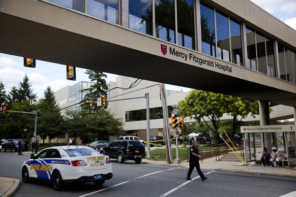 Hier kam es zur Schiesserei: Mercy Fitzgerald Hospital in Darby.