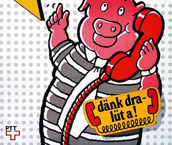 Telefonwerbung der PTT im Jahr 1985.