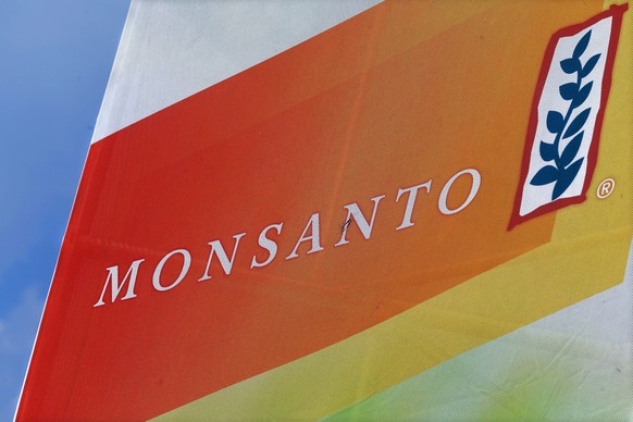 FILE - This Aug. 31, 2015, file photo, shows the Monsanto logo on display at the Farm Progress Show in Decatur, Ill. The European Union&#039;s anti-trust watchdog said Tuesday Aug. 22, 2017 that it ha ...