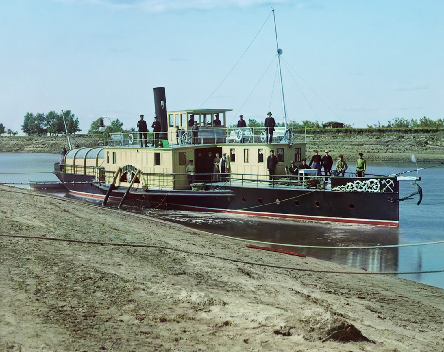 Dampfschiff «Tjumen» (Stadt in Sibirien) der staatlichen Eisenbahngesellschaft.