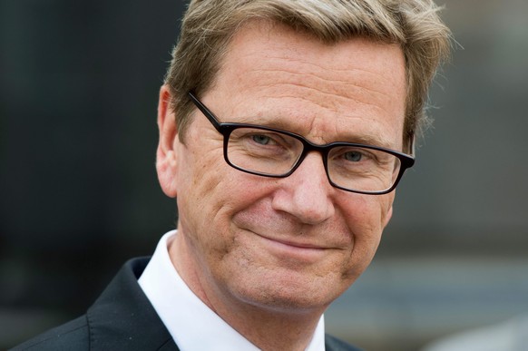 epa05218495 (FILE) A file photo dated 21 June 2013 of former German Minister of Foreign Affairs Guido Westerwelle speaking to journalists after a meeting with the Ukrainian president in Kiev, Ukraine. ...