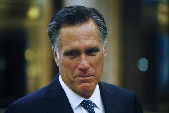 Former Massachusetts Governor Mitt Romney speaks after a dinner meeting with U.S. President-elect Donald Trump at Jean-Georges inside of the Trump International Hotel &amp; Tower in New York, U.S., No ...