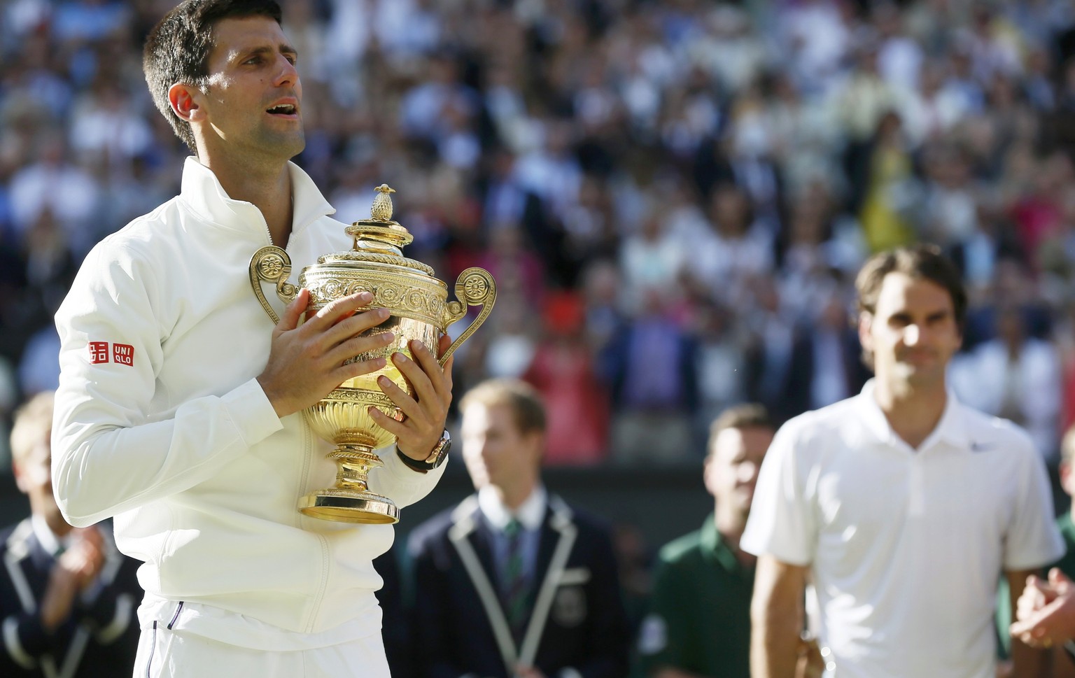 In Wimbledon war Roger Federer nur Zuschauer bei der Pokal-Präsentation. Das soll sich bei den kommenden Turnieren wieder ändern.&nbsp;