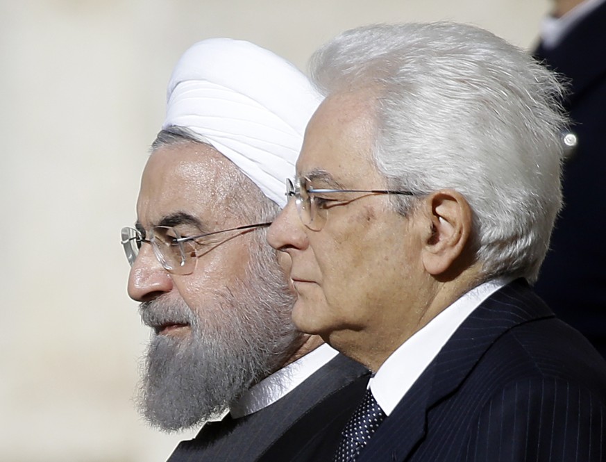 Hassan Ruhani und Sergio Mattarella am Montagmorgen in Rom.