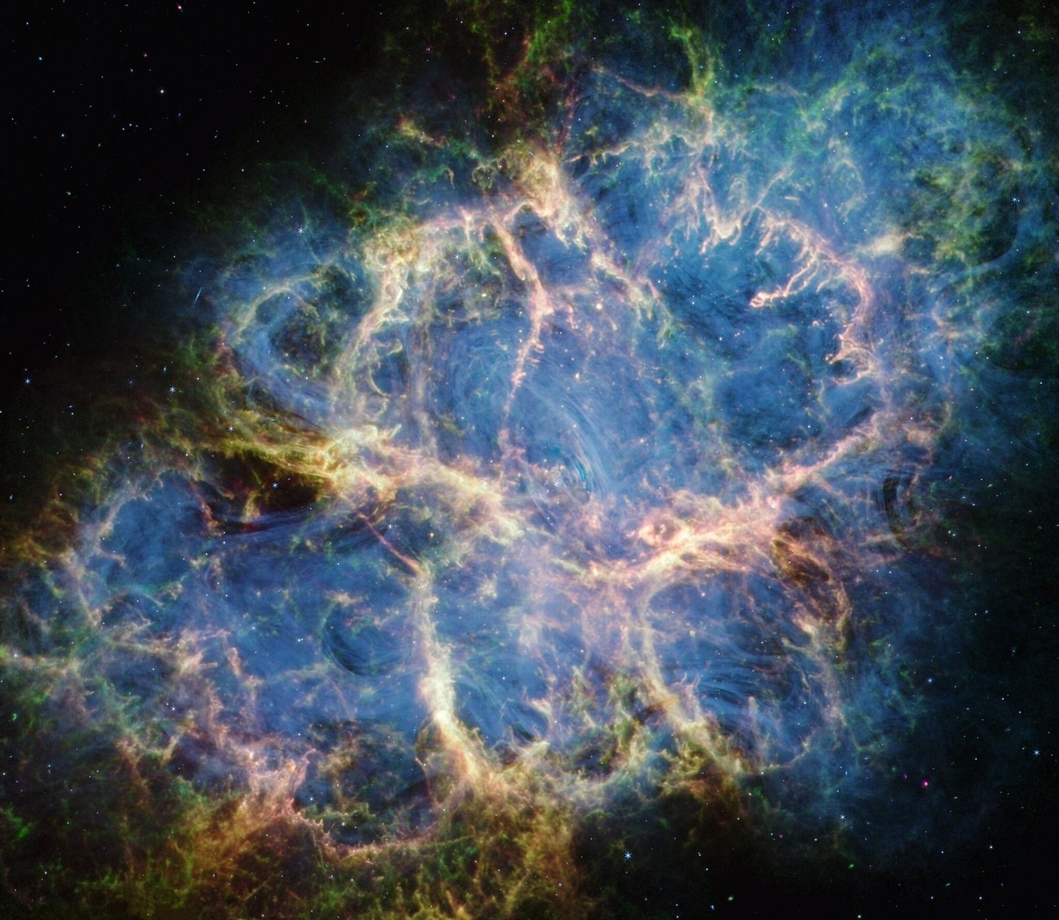 Nachrichten Linkding Der Krebsnebel ist der Überrest eines ehemals massereichen Sterns, der jedoch eine höchst ungewöhnliche Zusammensetzung aufweist, was die Wissenschaftler zu der Annahme veranlasst, dass sein Stern ebe ...