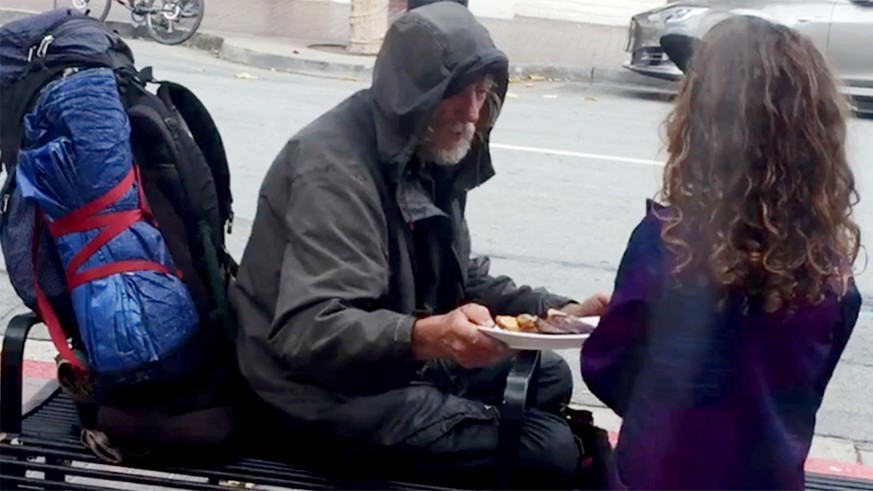 8-Year-Old Gives Homeless Man Dinner