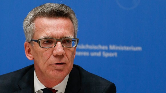 Innenminister de Maizière an der Medienkonferenz.