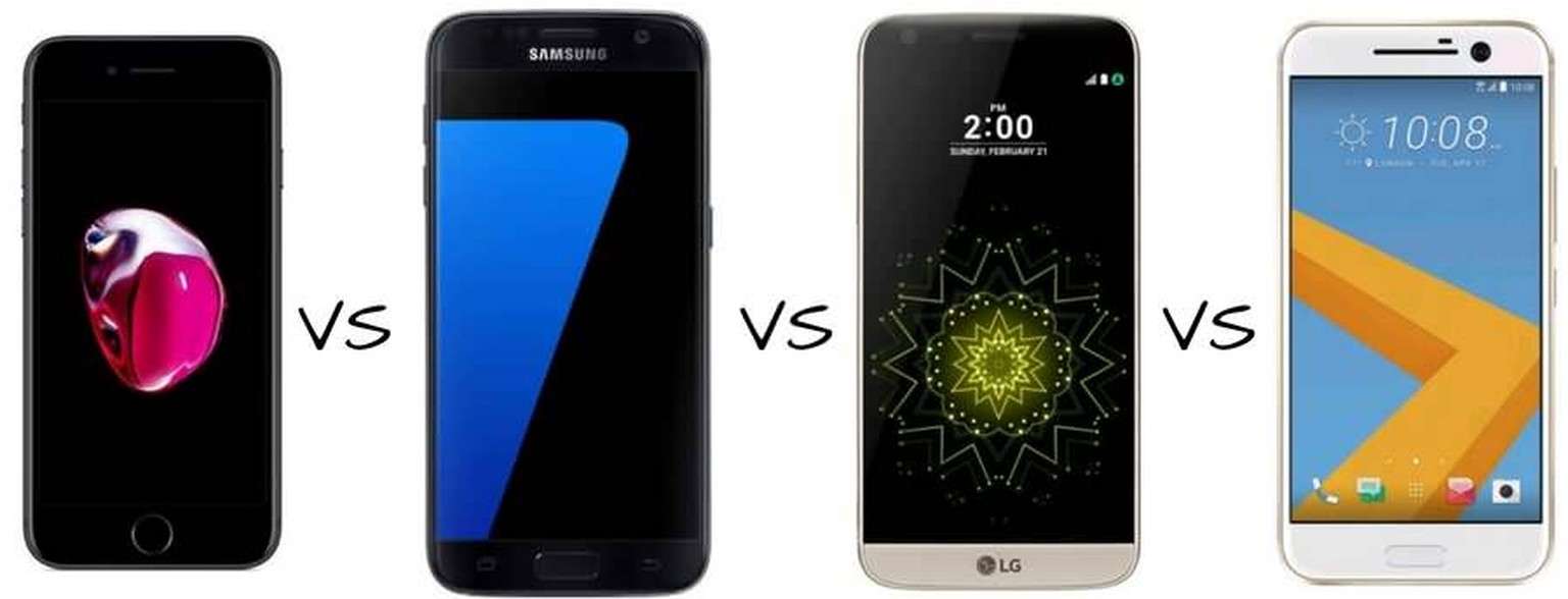 Im Akku-Test: iPhone 7 vs. Galaxy S7 vs. LG G5 vs. HTC 10.