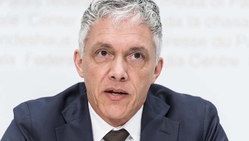 Bundesanwalt Michael Lauber erlaeutert als Mitglied der Task Force des Bundes TETRA die Bemuehungen zur Terrorismusbekaempfung, am Dienstag, 14. Maerz 2017 in Bern. In der Task Force TETRA koordiniere ...